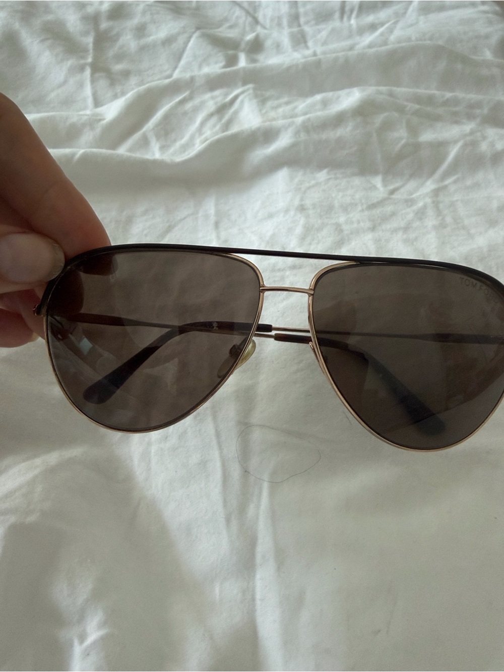 Tom Ford Aviator Sunglasses - Brown Lenses, Gold Frame